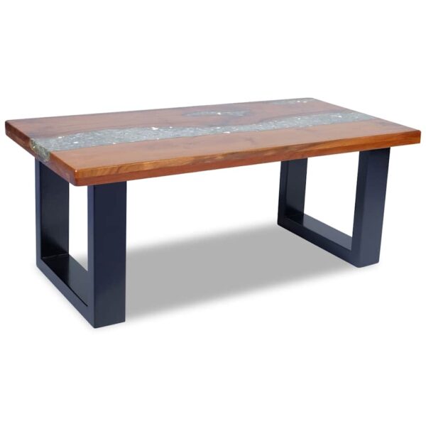 vidaXL Coffee Table Teak Resin 100x50 cm - Image 9