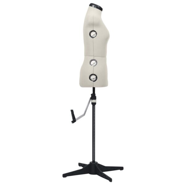 vidaXL Adjustable Dress Form Female Cream S Size 33-40 - Image 4