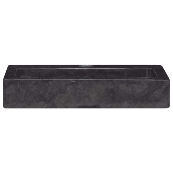 vidaXL Wall-mounted Sink Black 38x24x6.5 cm Marble - Image 4