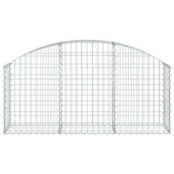 vidaXL Arched Gabion Basket 150x30x60/80 cm Galvanised Iron - Image 3