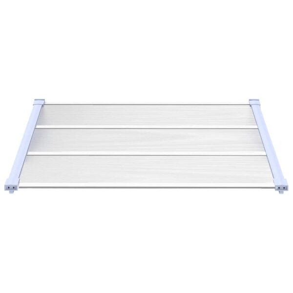 vidaXL Door Canopy Grey and Transparent 122x90 cm Polycarbonate - Image 3
