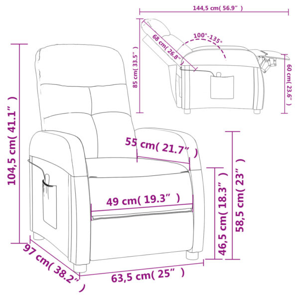 vidaXL Massage Chair Light Grey Fabric - Image 11