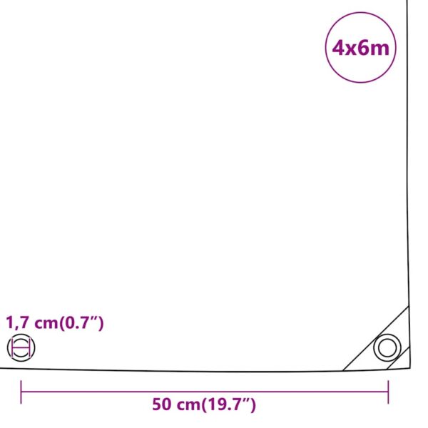 vidaXL Tarpaulin Anthracite 4x6 m 650 g/m² - Image 10