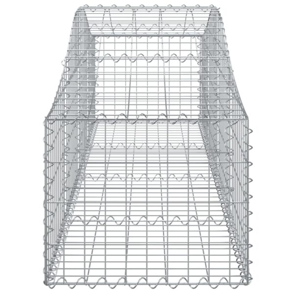 vidaXL Arched Gabion Basket 200x50x40/60 cm Galvanised Iron - Image 4