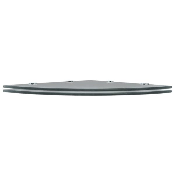 vidaXL Corner Shelves 2 pcs with Chrome Supports Glass Black 45x45 cm - Image 2