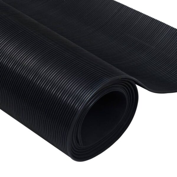 vidaXL Rubber Floor Mat Anti-Slip 2 x 1 m Fine Ribbed - Image 4