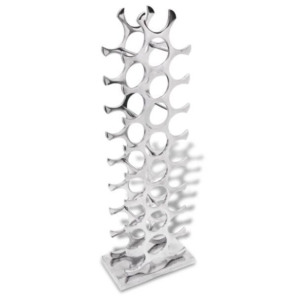 vidaXL Wine Rack Aluminium Silver 27 Bottles - Image 1
