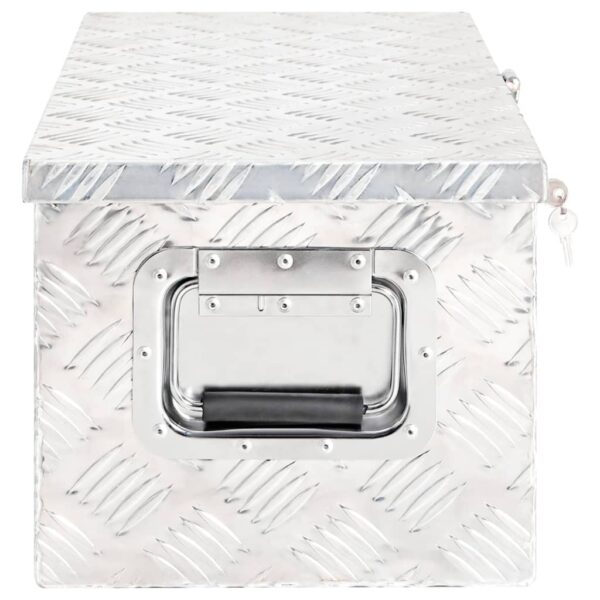 vidaXL Storage Box Silver 70x31x27 cm Aluminium - Image 3