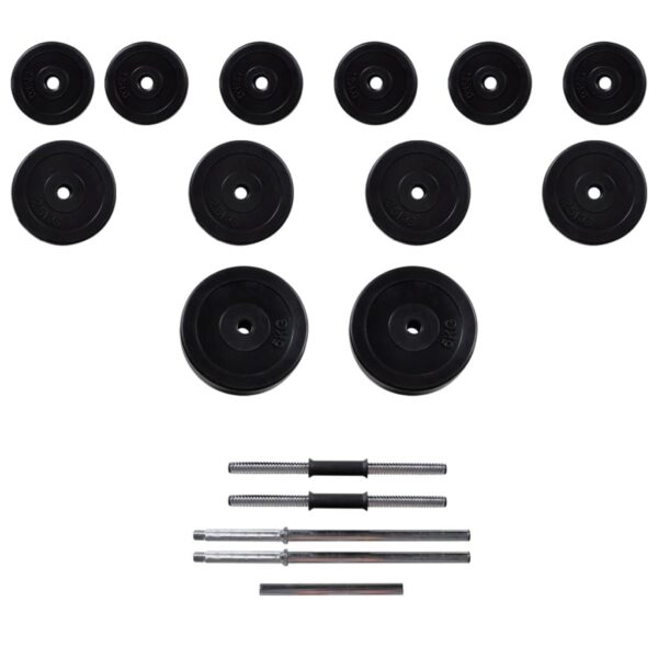 vidaXL Barbell Squat Rack with Barbell and Dumbbell Set 30.5 kg - Image 8