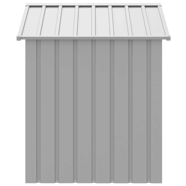 vidaXL Dog House with Roof Light Grey 117x103x123 cm Galvanised Steel - Image 4