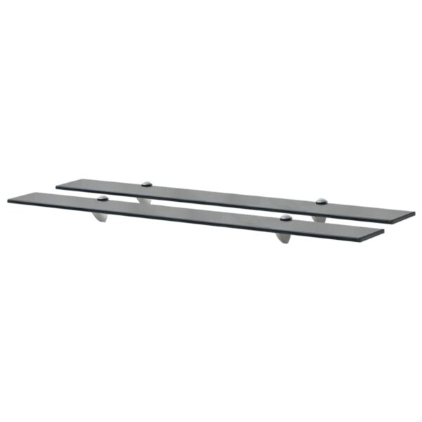 vidaXL Floating Shelves 2 pcs Glass 90x20 cm 8 mm - Image 1
