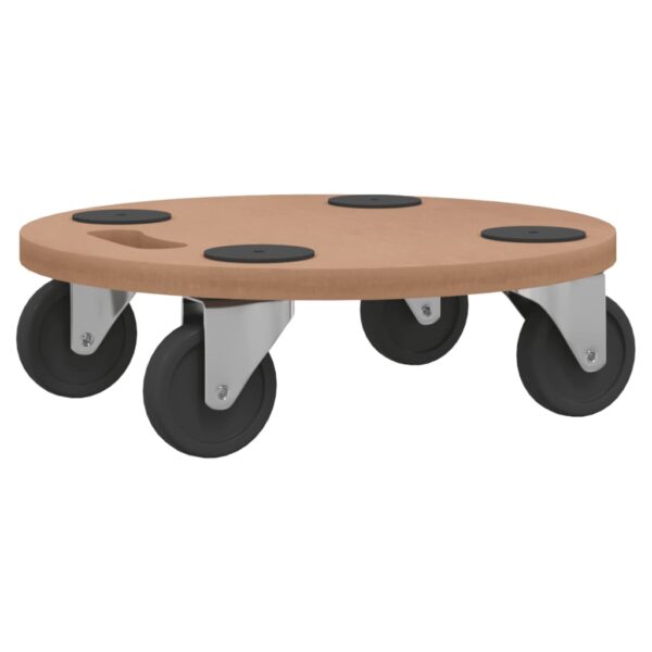 vidaXL Dolly Trolleys 2 pcs Round Engineered Wood - Image 6