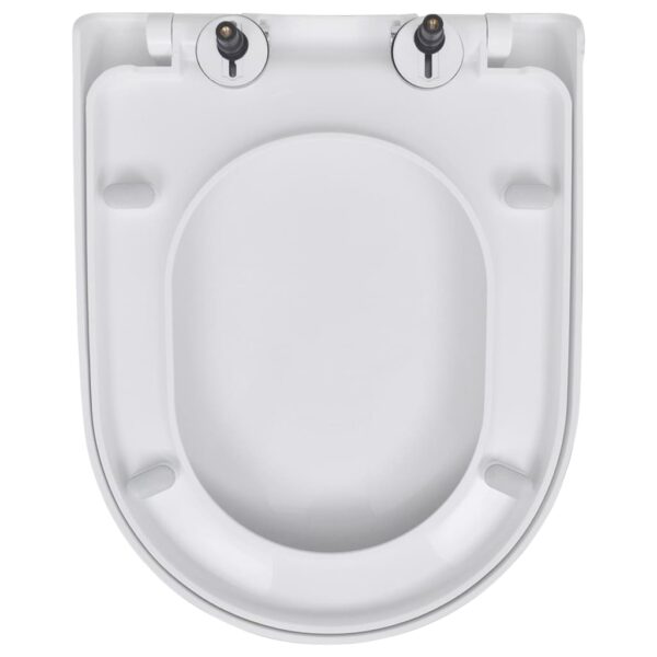 vidaXL Toilet Seats with Soft Close Lids 2 pcs Plastic White - Image 5