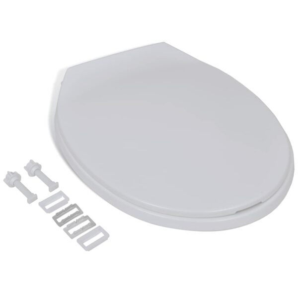 vidaXL Soft-close Toilet Seat White Oval - Image 2