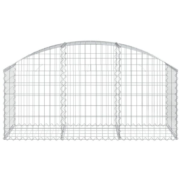 vidaXL Arched Gabion Basket 150x50x60/80 cm Galvanised Iron - Image 3