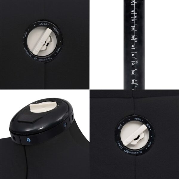 vidaXL Adjustable Dress Form Female Black M Size 40-46 - Image 7