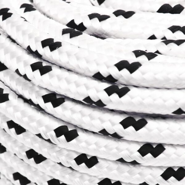 vidaXL Braided Boat Rope White 6 mmx100 m Polyester - Image 3