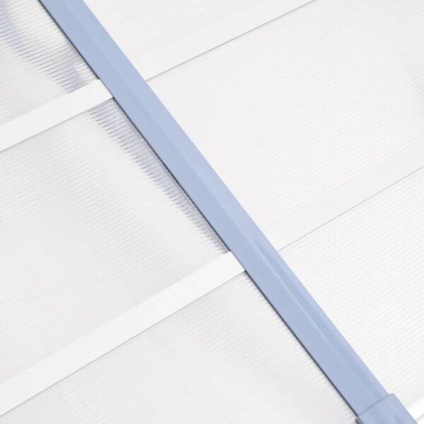 vidaXL Door Canopy Grey and Transparent 199x90 cm Polycarbonate - Image 5