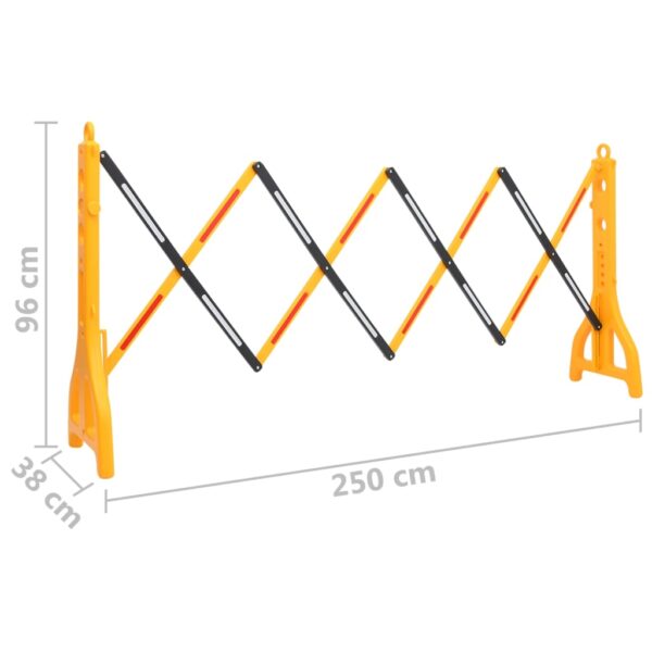 vidaXL Folding Traffic Barrier Yellow and Black 250x38x96 cm - Image 10
