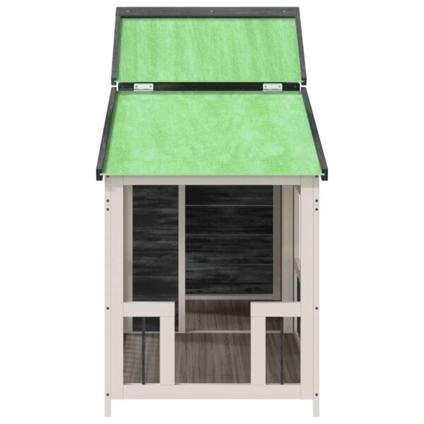 vidaXL Dog Kennel Grey 143x60.5x109 cm Solid Wood Pine - Image 4