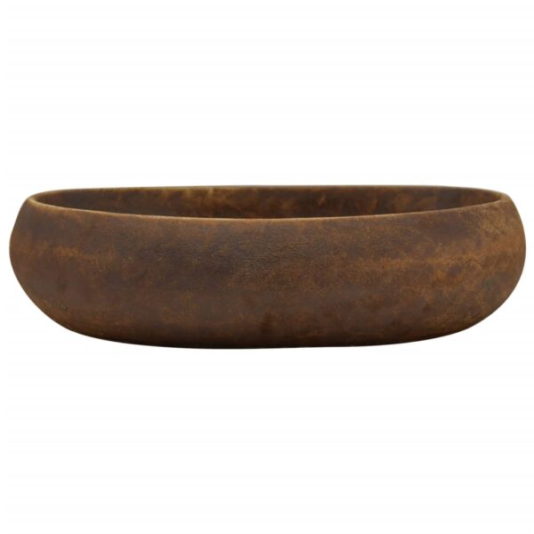 vidaXL Countertop Basin Brown Oval 59x40x15 cm Ceramic - Image 3