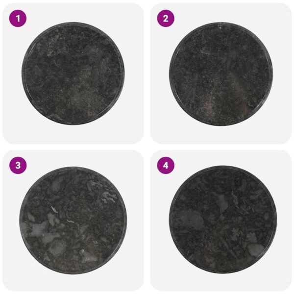 vidaXL Table Top Black Ø60x2.5 cm Marble - Image 4