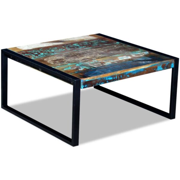 vidaXL Coffee Table Solid Reclaimed Wood 80x80x40 cm - Image 1