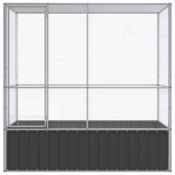 vidaXL Aviary Silver 210.5x107x212 cm Steel - Image 4