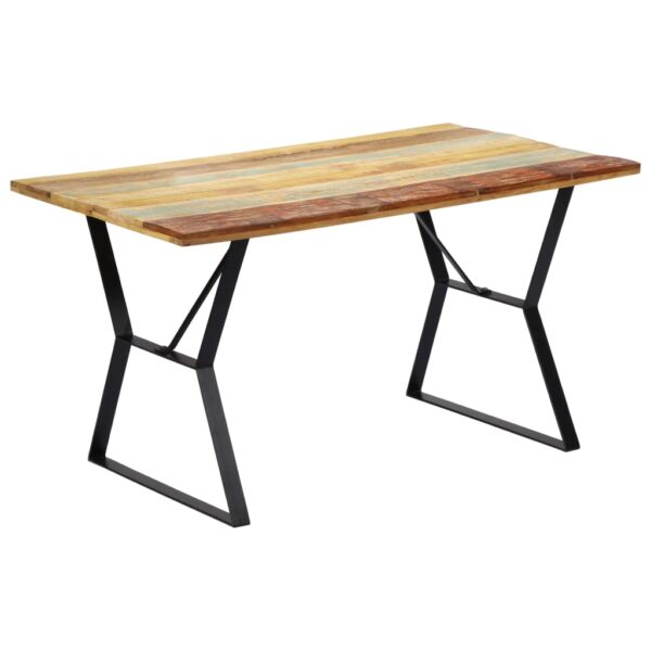 vidaXL Dining Table 140x80x76 cm Solid Reclaimed Wood - Image 1