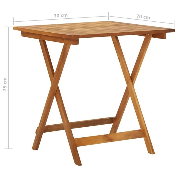 vidaXL 3 Piece Folding Garden Dining Set Solid Acacia Wood - Image 12