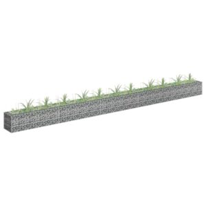 vidaXL Gabion Raised Bed Galvanised Steel 450x30x30 cm