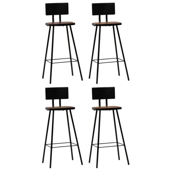 vidaXL Bar Chairs 4 pcs Solid Reclaimed Wood - Image 1
