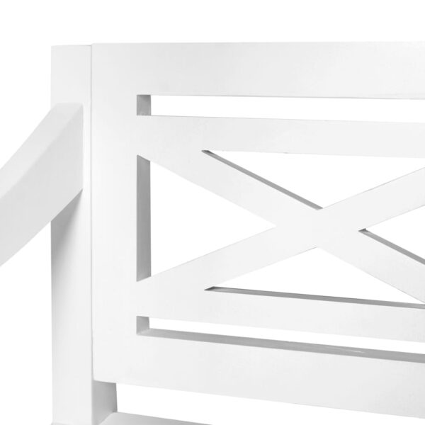 vidaXL Batavia Bench 98 cm Solid Mahogany Wood White - Image 5