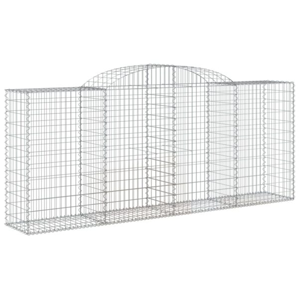 vidaXL Arched Gabion Basket 300x50x120/140 cm Galvanised Iron - Image 2