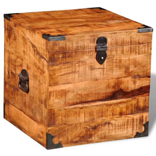 vidaXL Storage Chest Cubic Rough Mango Wood - Image 1