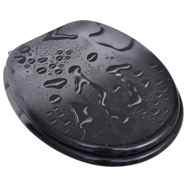 vidaXL Toilet Seats with Hard Close Lids MDF Water - Image 2