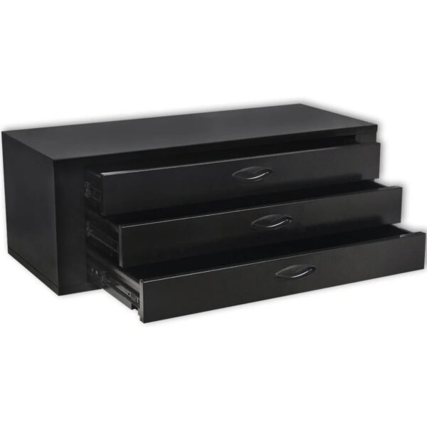 vidaXL Metal Tool Chest 3 Drawers Black - Image 4
