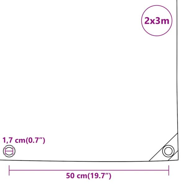 vidaXL Tarpaulin Anthracite 2x3 m 650 g/m² - Image 10