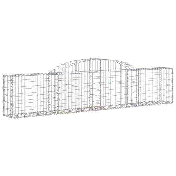 vidaXL Arched Gabion Basket 300x30x60/80 cm Galvanised Iron - Image 2