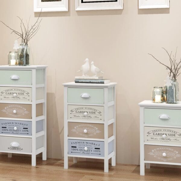 vidaXL French Storage Cabinet 4 Drawers Wood - Image 1