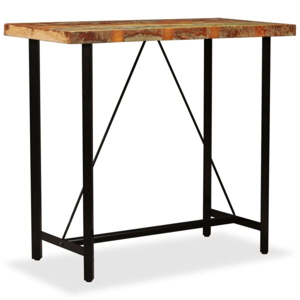 vidaXL Bar Table 120x60x107 cm Solid Reclaimed Wood - Image 9