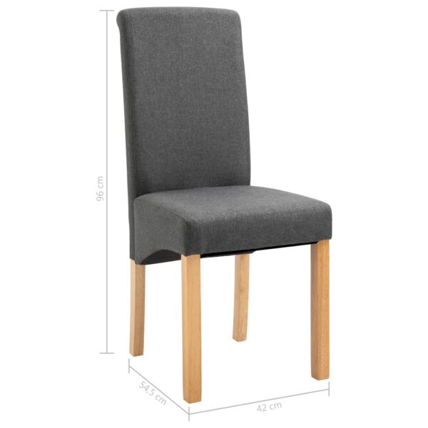 vidaXL Dining Chairs 2 pcs Grey Fabric - Image 9
