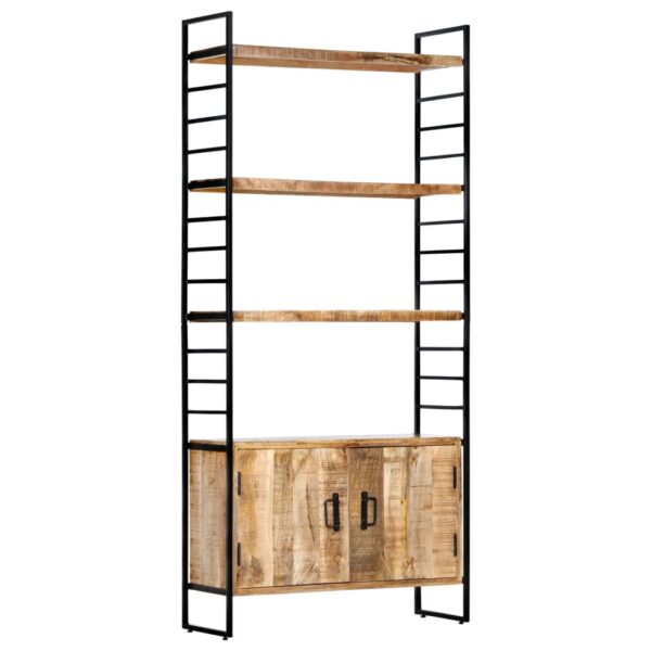 vidaXL 4-Tier Bookcase 80x30x180 cm Rough Mango Wood - Image 11