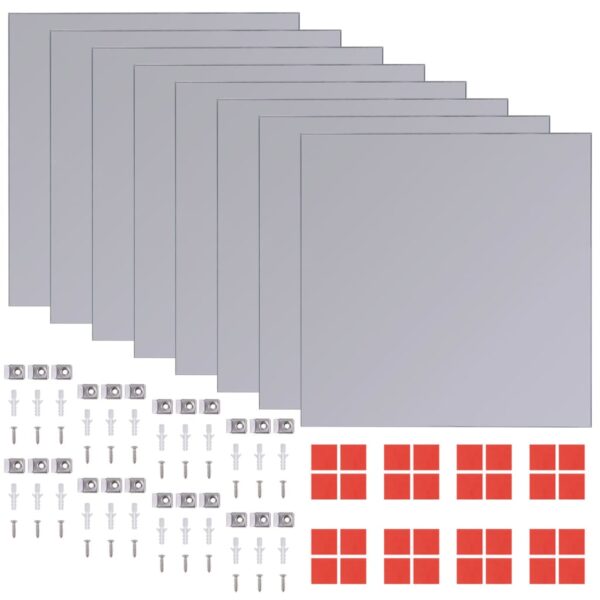 vidaXL Frameless Mirror Tiles Glass 8 pcs 20.5 cm - Image 2