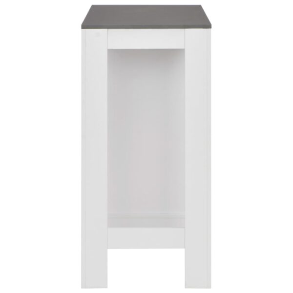 vidaXL Bar Table with Shelf White 110x50x103 cm - Image 4