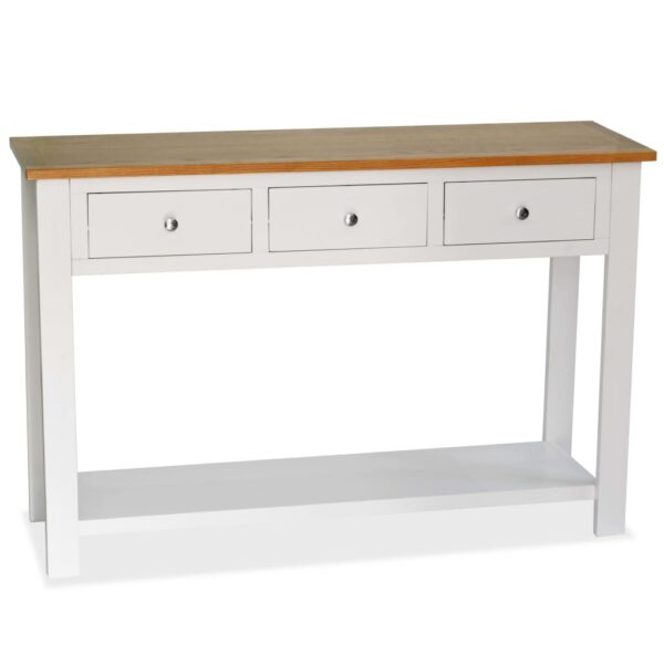 vidaXL Console Table 118x35x77 cm Solid Oak Wood - Image 1