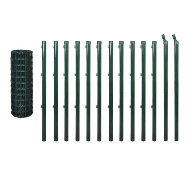 vidaXL Euro Fence Steel 25x1.2 m Green - Image 2