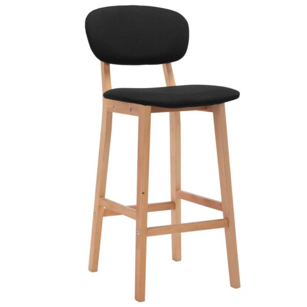 vidaXL Bar Stools 2 pcs Black Fabric - Image 2