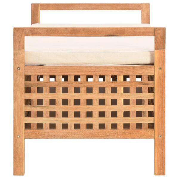 vidaXL Storage Bench 93x49x49 cm Solid Walnut Wood - Image 3