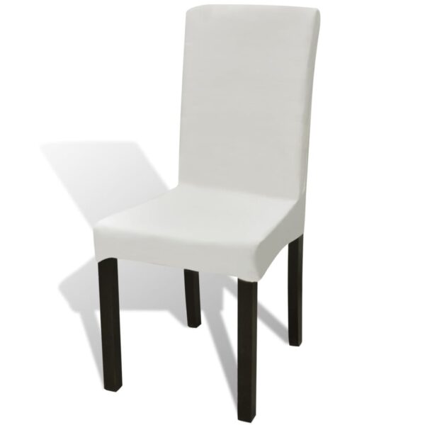 vidaXL Straight Stretchable Chair Cover 4 pcs Cream - Image 2